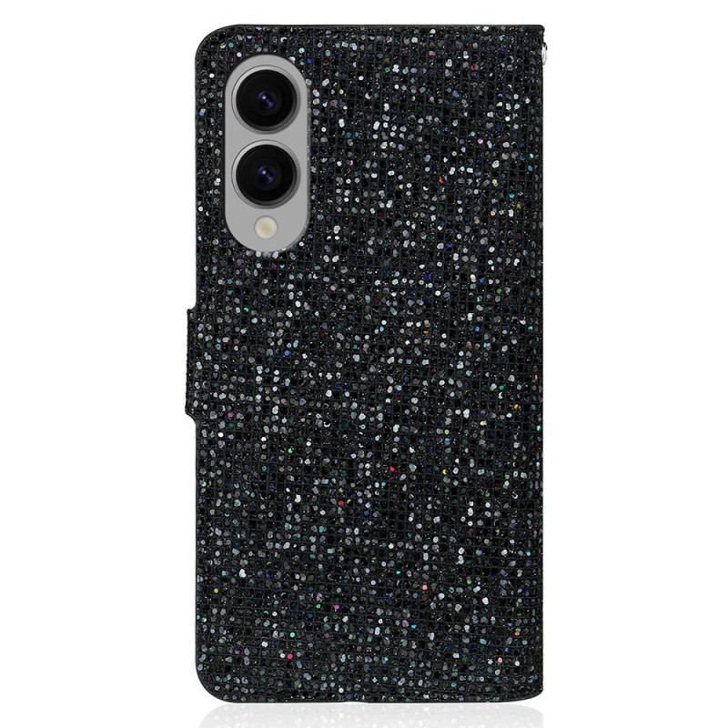 Läderfodral Samsung Galaxy S25 5g Edge Telefonfodral S-design Med Paljetter