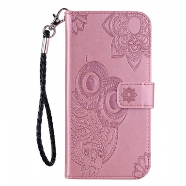 Läderfodral Samsung Galaxy S25 5g Edge Telefonfodral Ugglor Och Rem