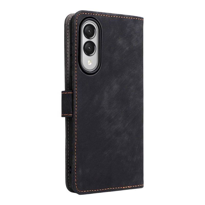 Läderskal Fodral Samsung Galaxy S25 5g Edge Rfid-funktion Med Rem