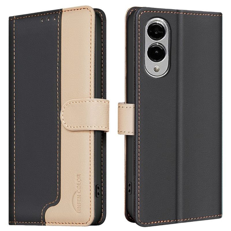 Läderskal Fodral Samsung Galaxy S25 5g Edge Tvåfärgad Binfen-färg