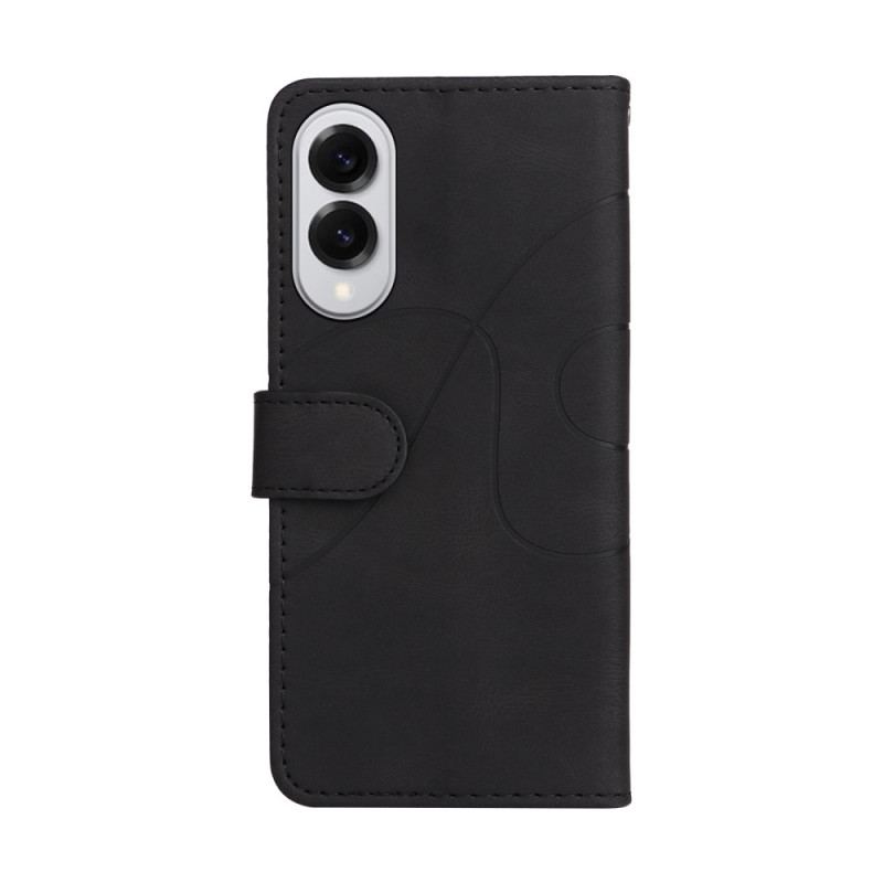 Läderskal Fodral Samsung Galaxy S25 5g Edge Tvåfärgad Krusning