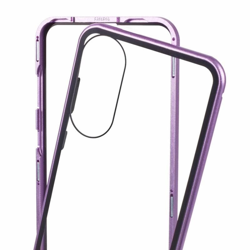 Skal För Samsung Galaxy S25 5g Edge Härdat Glas Och Magnetisk Ram