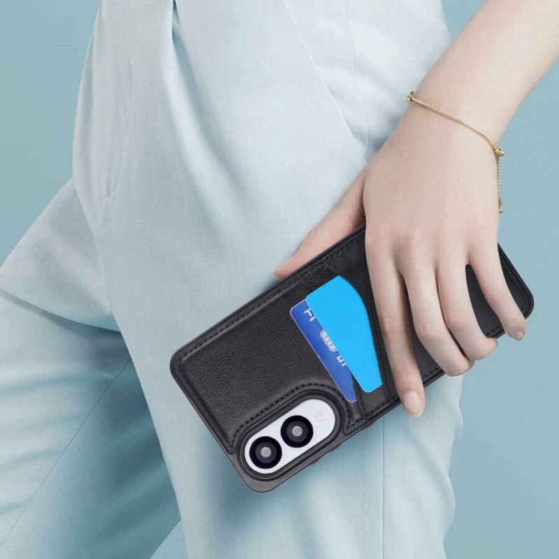 Skal För Samsung Galaxy S25 5g Edge Lädereffekt Med Korthållare