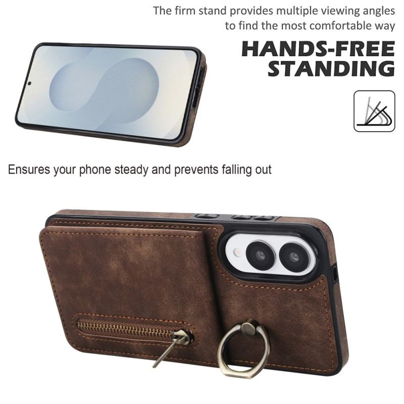 Skal Samsung Galaxy S25 5g Edge Plånbok Med Dragkedja Och Rfid-teknik