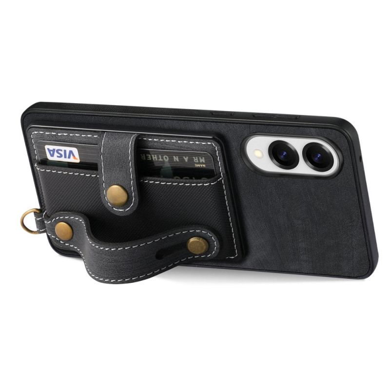 Skal Samsung Galaxy S25 5g Edge Retro Korthållare Och Handledsrem