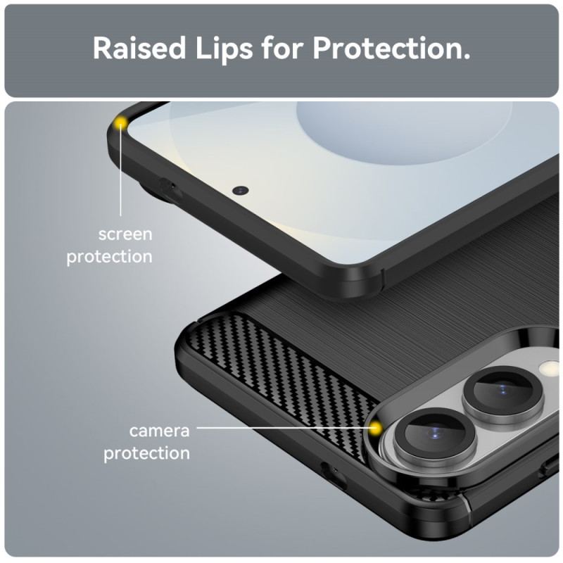 Skal Samsung Galaxy S25 5g Edge Telefonfodral Borstad Kolfiber