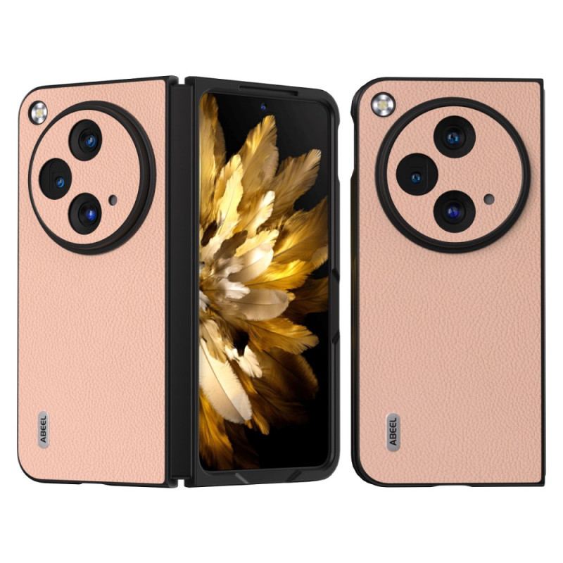 Skal För Oppo Find N3 Abeel Äkta Lychee Läder