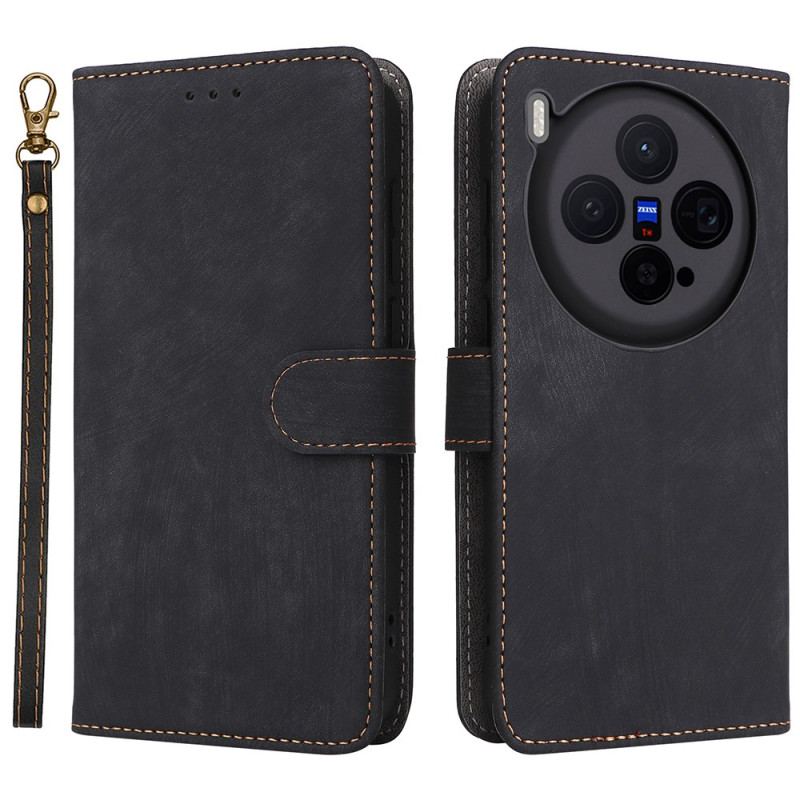 Fodral Vivo X300 Mockaeffekt Med Strap-on