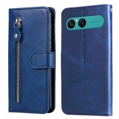 Fodral Sony Xperia 10 Vii Ficka Med Dragkedja