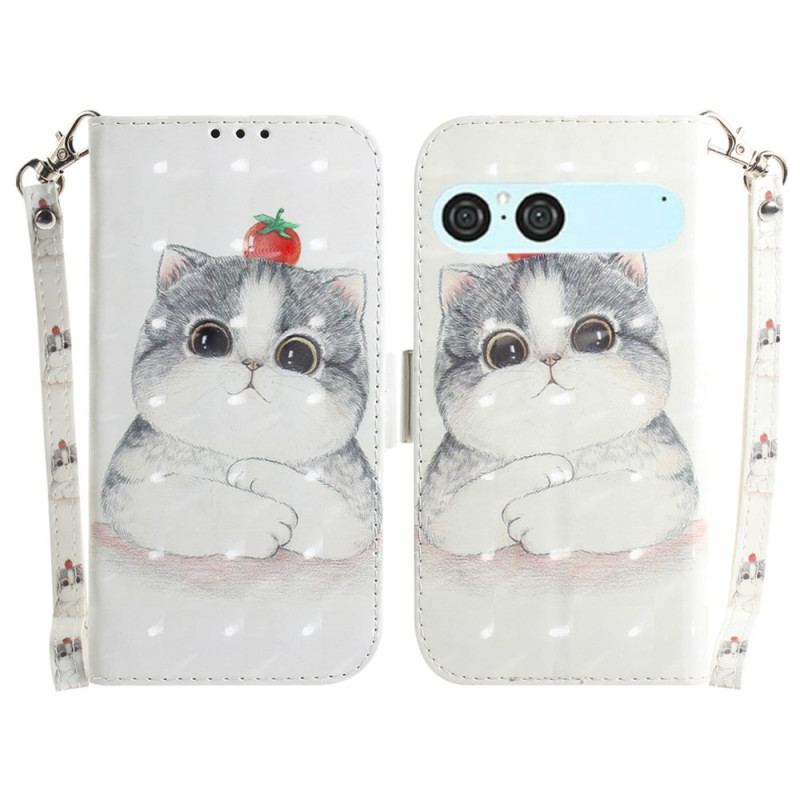 Fodral Sony Xperia 10 Vii Katt- Och Jordgubbsband