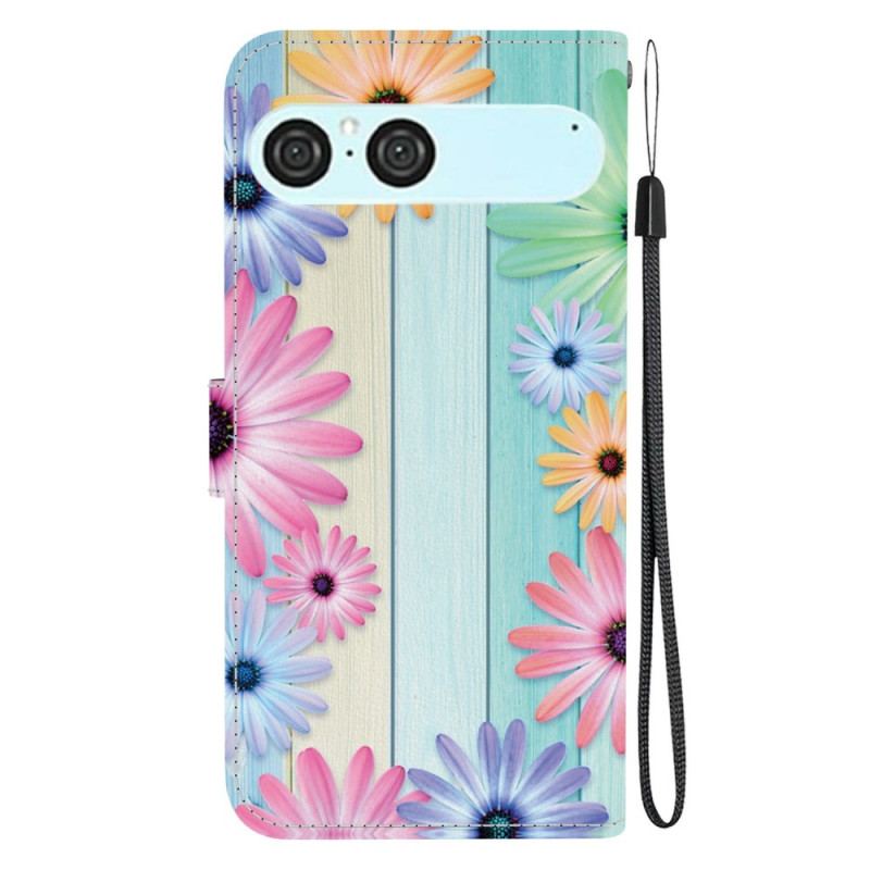 Läderfodral Sony Xperia 10 Vii Telefonfodral Färgglada Solrosor