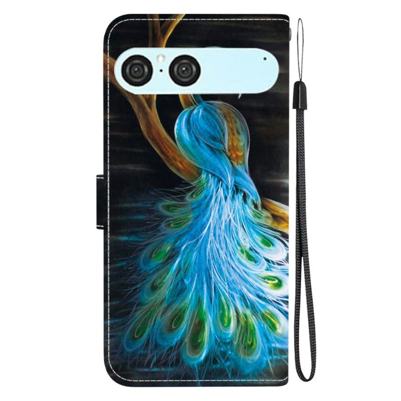 Läderskal Fodral Sony Xperia 10 Vii Påfågel