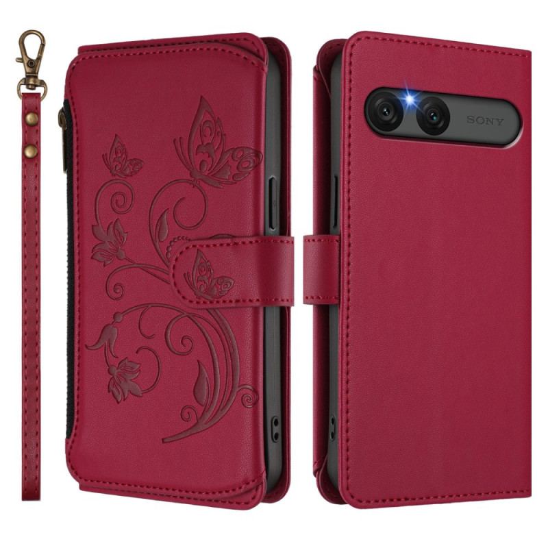 Skyddsfodral Sony Xperia 10 Vii Blommig Rfid-plånbok