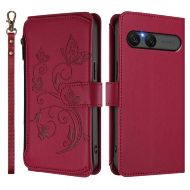 Skyddsfodral Sony Xperia 10 Vii Blommig Rfid-plånbok