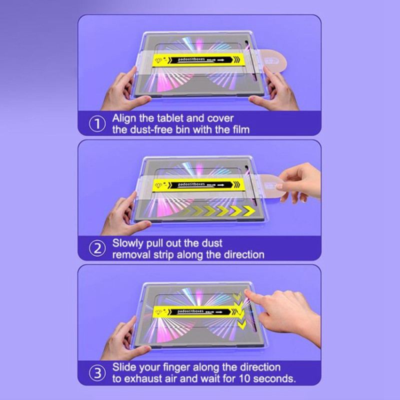 Skärmskydd I Härdat Glas För Samsung Galaxy Tab S10 Lite / S10 Fe / S9 / S9 Fe / S8 / S7 Hd Med Dammborttagningsverktyg
