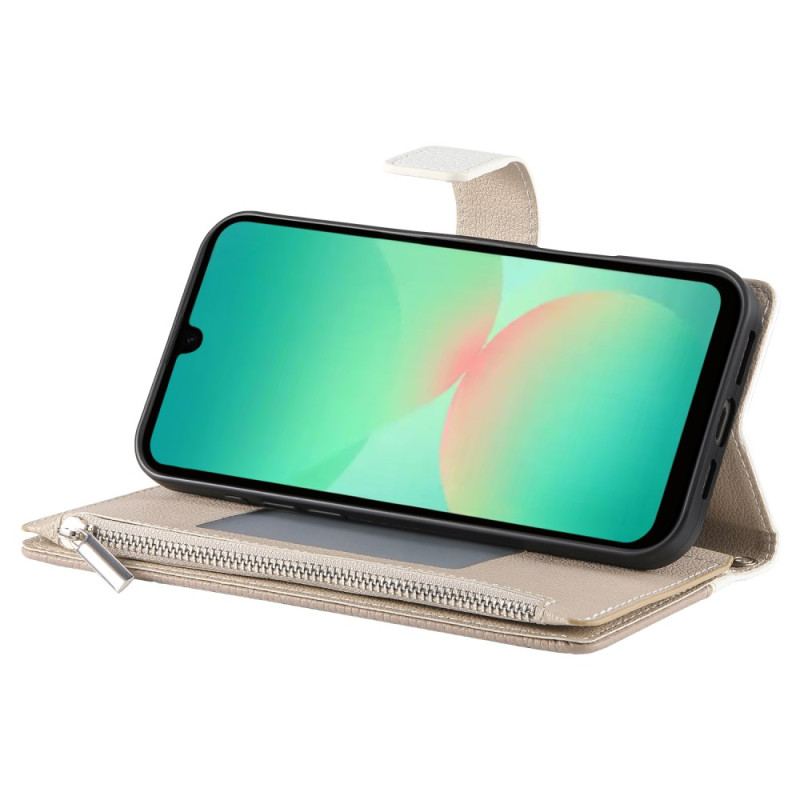 Fodral För Samsung Galaxy A17 4g / 5g Plånbok Med Dragkedja Och Rem