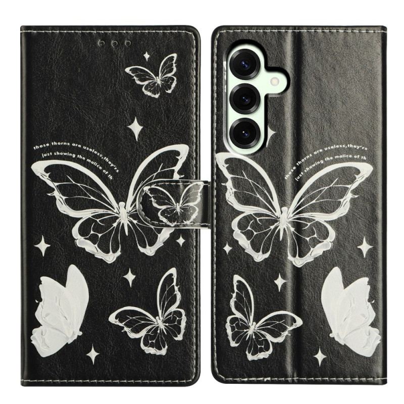 Fodral För Samsung Galaxy A17 4g / 5g Svartvita Fjärilar