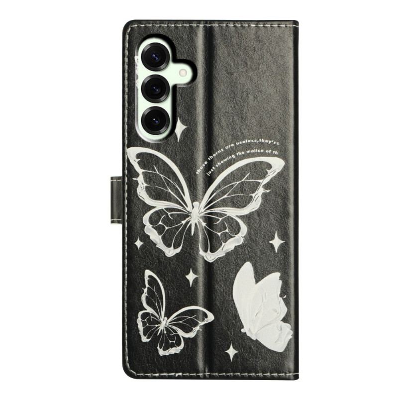 Fodral För Samsung Galaxy A17 4g / 5g Svartvita Fjärilar