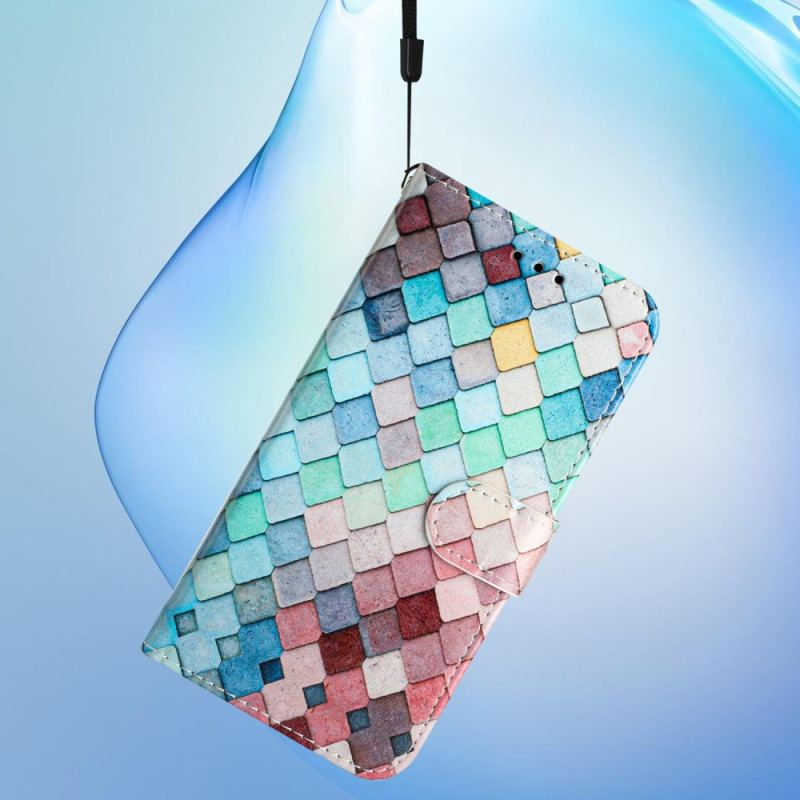 Läderfodral Samsung Galaxy A17 4g / 5g Telefonfodral Rutmönster