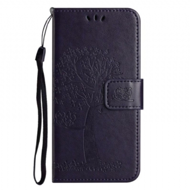 Läderfodral Samsung Galaxy A17 4g / 5g Telefonfodral Träd Och Ugglor