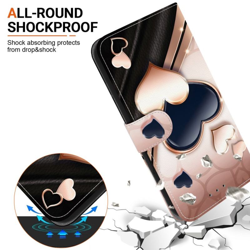 Läderskal Fodral Samsung Galaxy A17 4g / 5g Två Hjärtan