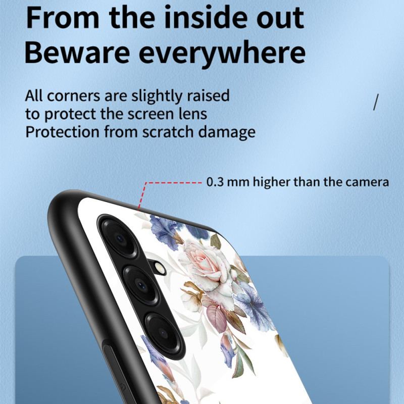 Skal Samsung Galaxy A17 4g / 5g Telefonfodral Blommor I Härdat Glas