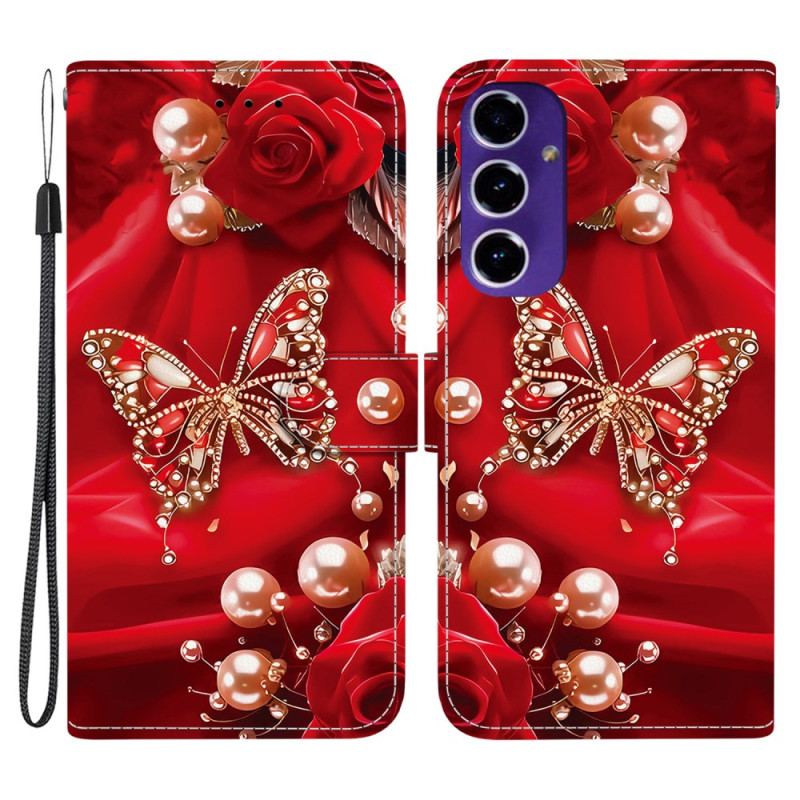 Skyddsfodral Samsung Galaxy A17 4g / 5g Guld Och Pärlfjäril