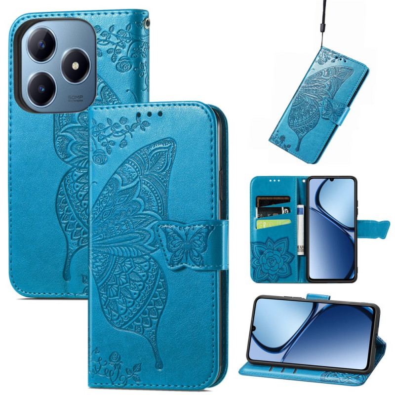 Läderskal Fodral Realme Note 60 Barock Fjäril