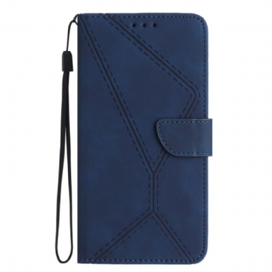 Fodral För Xiaomi 15 Mockaeffekt Med Linjer Och Ränder