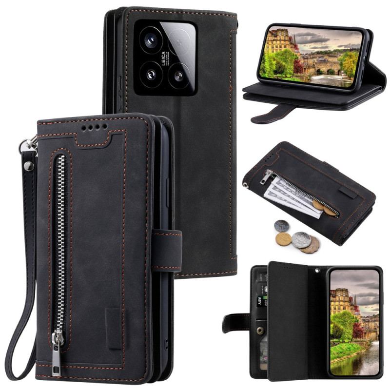 Fodral Xiaomi 15 Plånbok Med Dragkedja