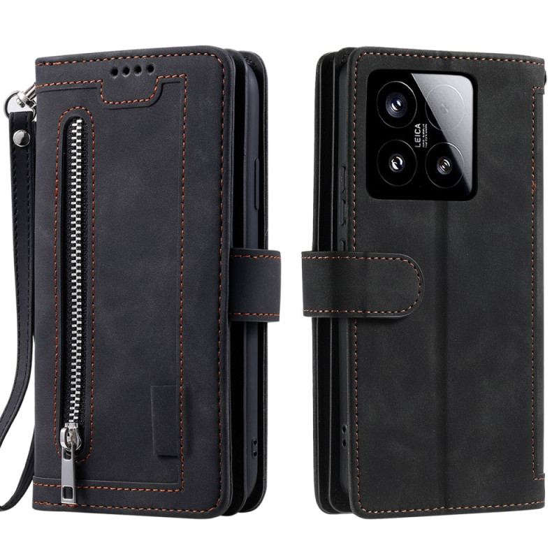 Fodral Xiaomi 15 Plånbok Med Dragkedja