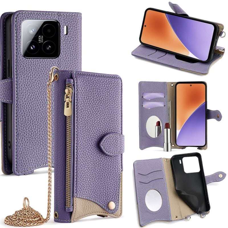 Fodral Xiaomi 15 Plånbok Och Kedja