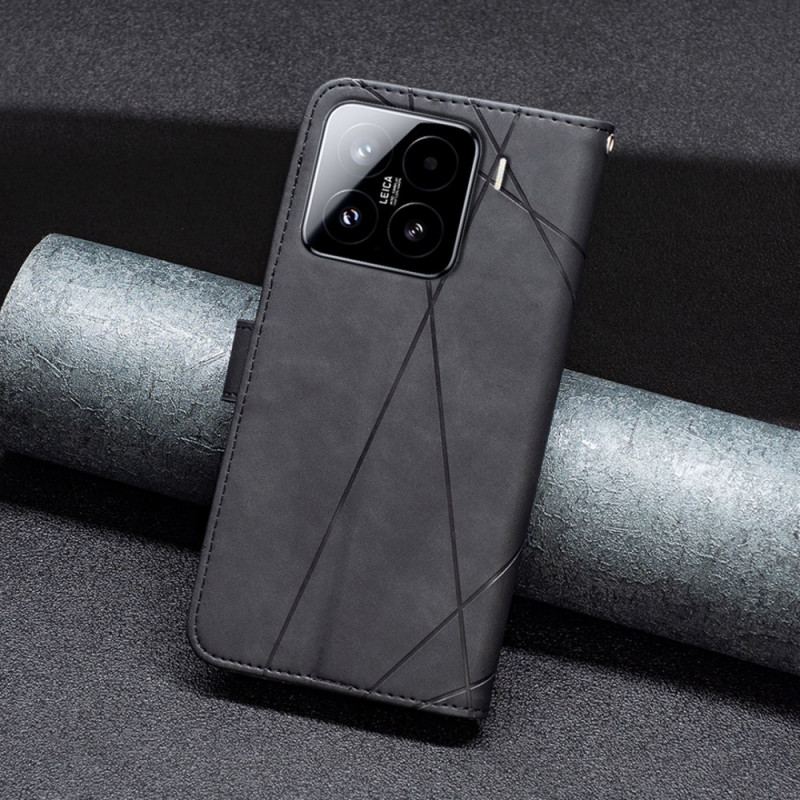 Läderfodral Xiaomi 15 Telefonfodral Binfencolor-geometri