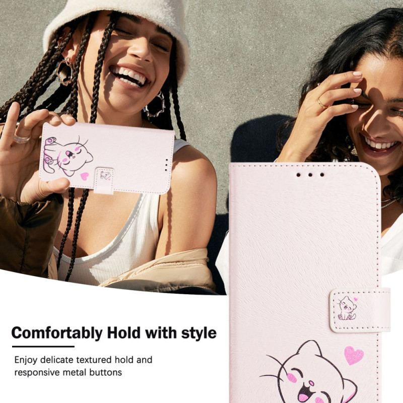 Läderfodral Xiaomi 15 Telefonfodral Kattungemotiv