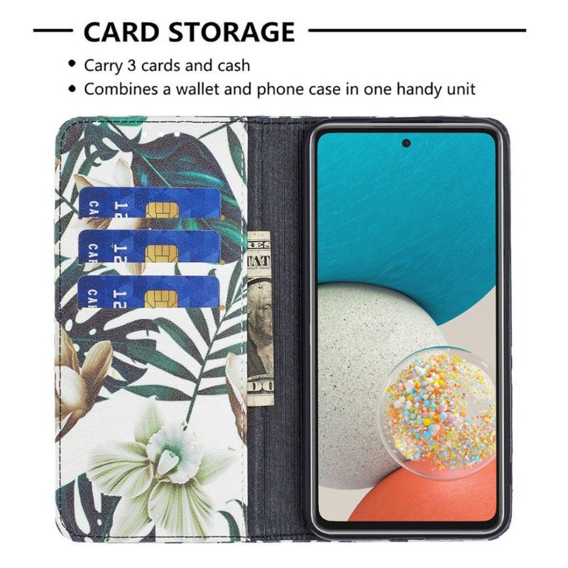 Läderfodral För Samsung Galaxy A53 5G Tropiskt Mönster