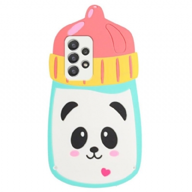 Skal För Samsung Galaxy A53 5G Bedrijf 3d Panda Nappflaska Med Rem