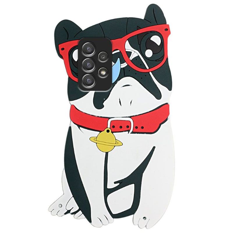 Skal För Samsung Galaxy A53 5G Fallskydd 3d Hund Med Rem