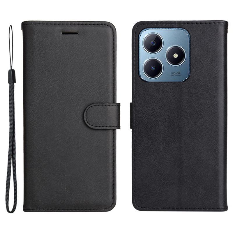 Läderfodral Realme C61 Telefonfodral Enfärgat Konstläder