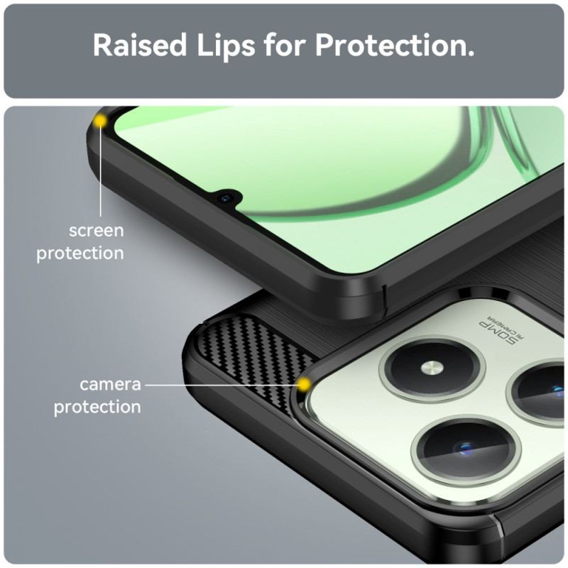 Skal Realme C61 Telefonfodral Borstad Kolfiber