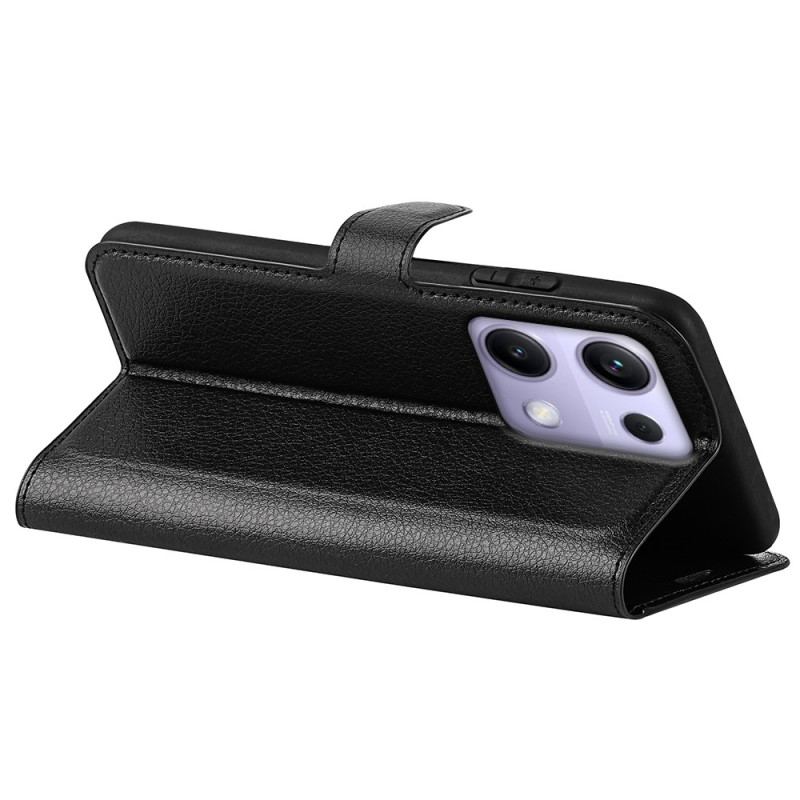 Fodral För Xiaomi Redmi Note 14s Klassisk Litchi-konstläder