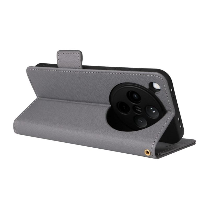 Fodral Oppo Find X8 Litchirem I Konstläder