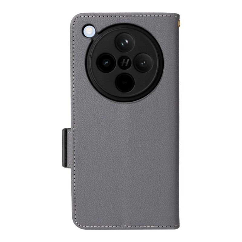 Fodral Oppo Find X8 Litchirem I Konstläder