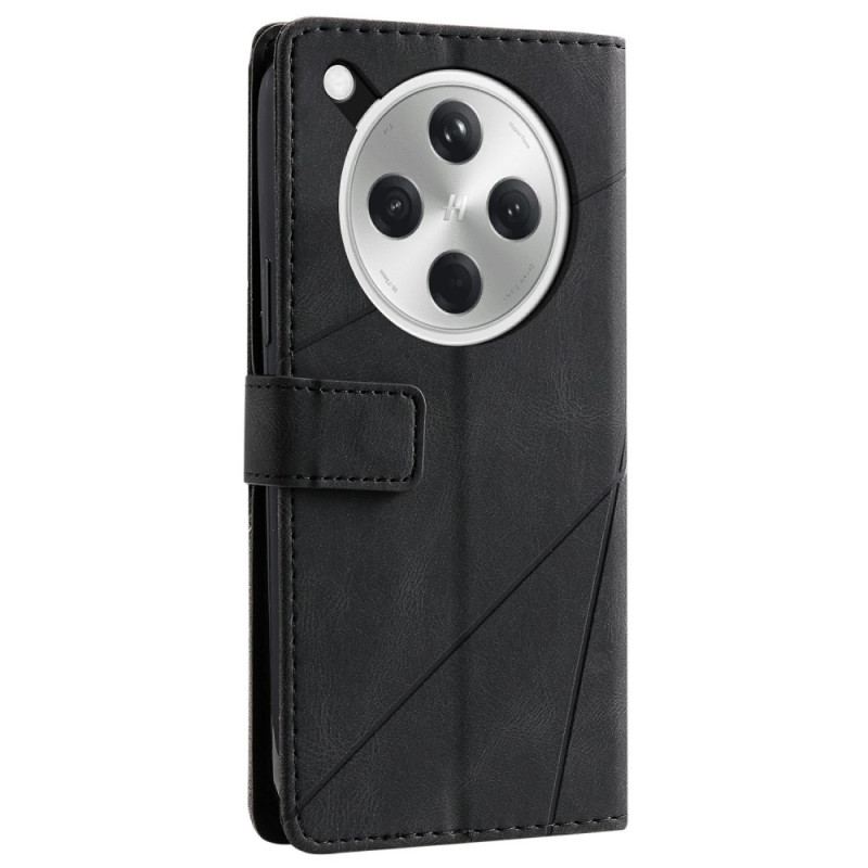 Läderfodral Oppo Find X8 Telefonfodral Tvåfärgad Randig Mönster