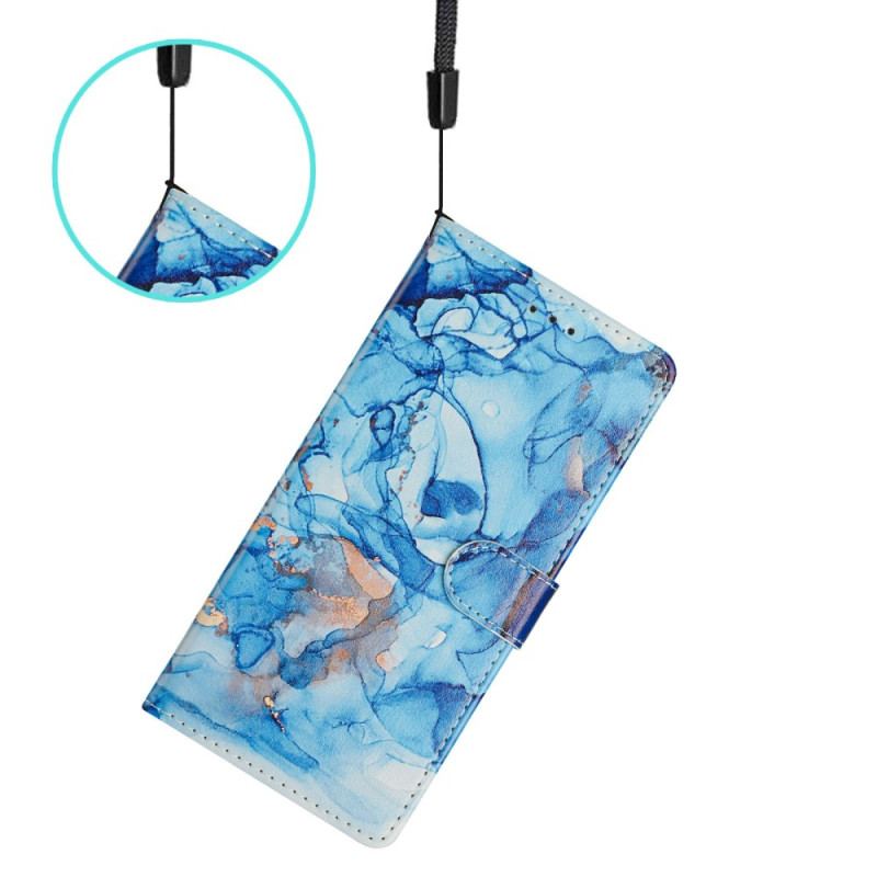 Fodral För Xiaomi Redmi Note 15 Pro Plus 5g Blå Marmoreffekt