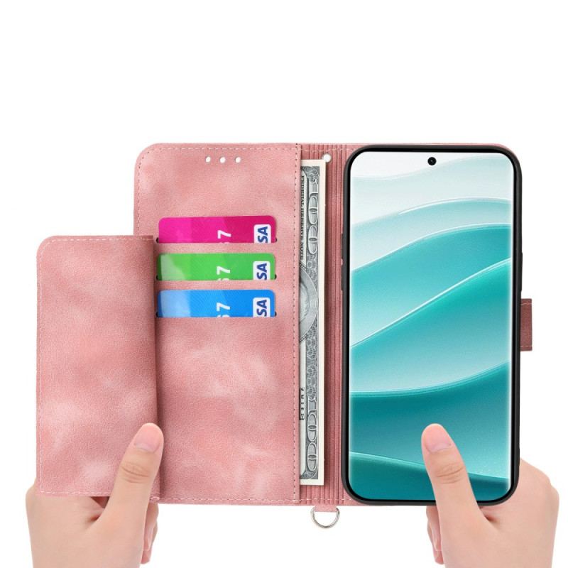 Fodral Xiaomi Redmi Note 15 Pro Plus 5g Blommönster Med Axelrem Och Rem