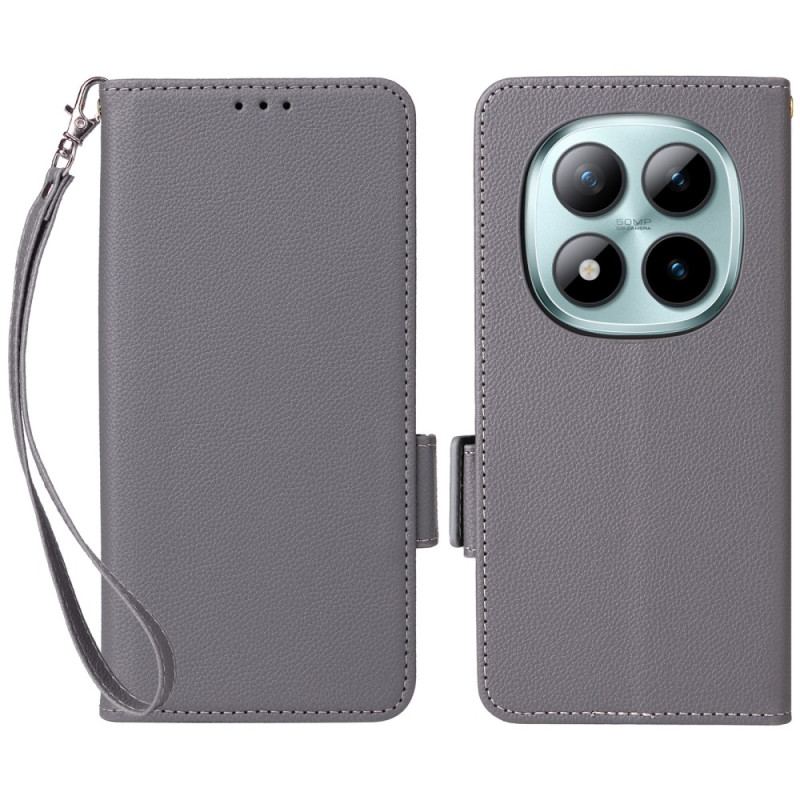 Fodral Xiaomi Redmi Note 15 Pro Plus 5g Litchikonstläder Med Rem