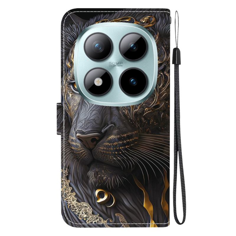 Fodral Xiaomi Redmi Note 15 Pro Plus 5g Svart Och Guld Lejon