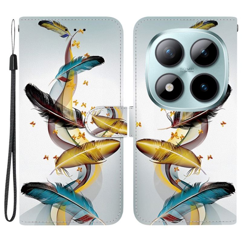 Läderfodral Xiaomi Redmi Note 15 Pro Plus 5g Telefonfodral Färgglada Fjädrar