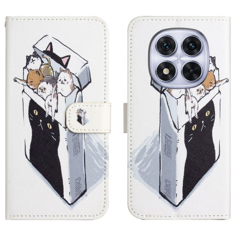 Läderfodral Xiaomi Redmi Note 15 Pro Plus 5g Telefonfodral Katter I En Låda