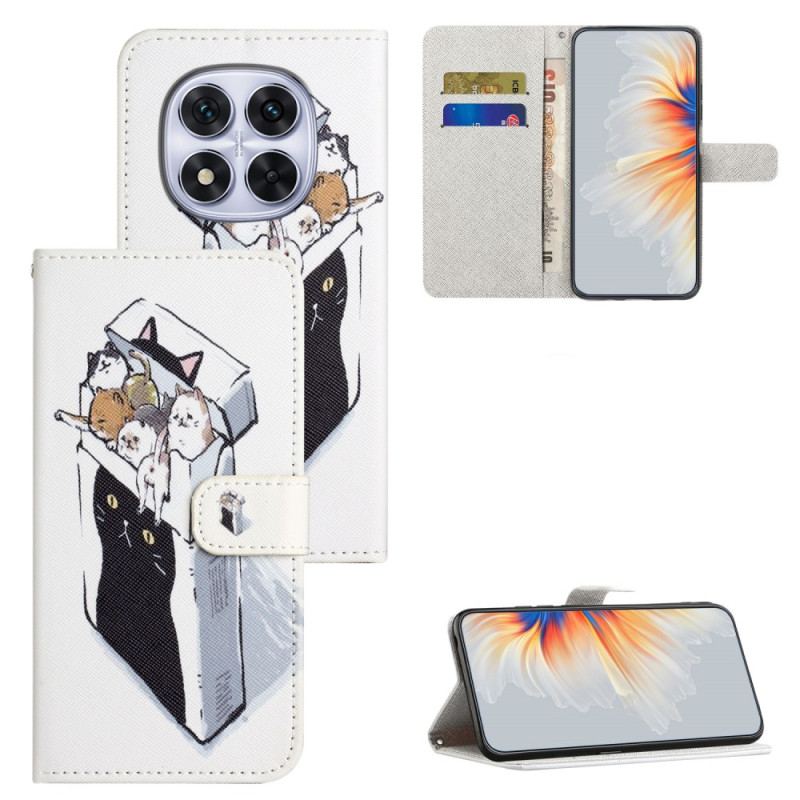 Läderfodral Xiaomi Redmi Note 15 Pro Plus 5g Telefonfodral Katter I En Låda